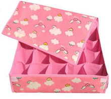 16格白云软盖内衣盒-粉色 精致收纳，呵护每一件私密衣物
